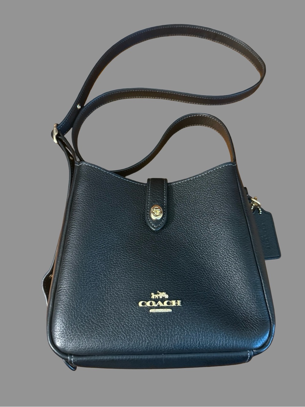 Coach Hadley Mini Crossbody Bag Leather Black Gold - Like New!